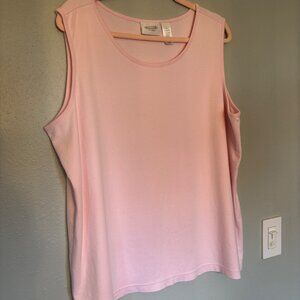 Plus Size Pink Sleeveless Top 3X 100% Cotton Lightweight Casual Women's Shirt
